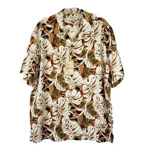 Caribbean Tropical Hawaiian Shirt Size L Silk Blend Aloha Beach Vacation Cruise